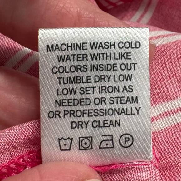 Grand & Greene Pink Striped Button Up Collared Long Sleeve Shirt Women’s SIZE S - Picture 8 of 13